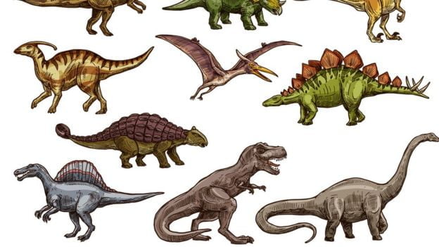 Imagen con ilustraciones de dinosaurios