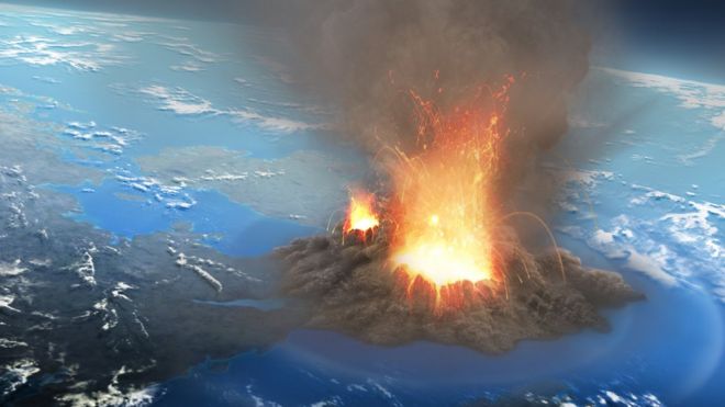 Imagen de una erupción volcánica